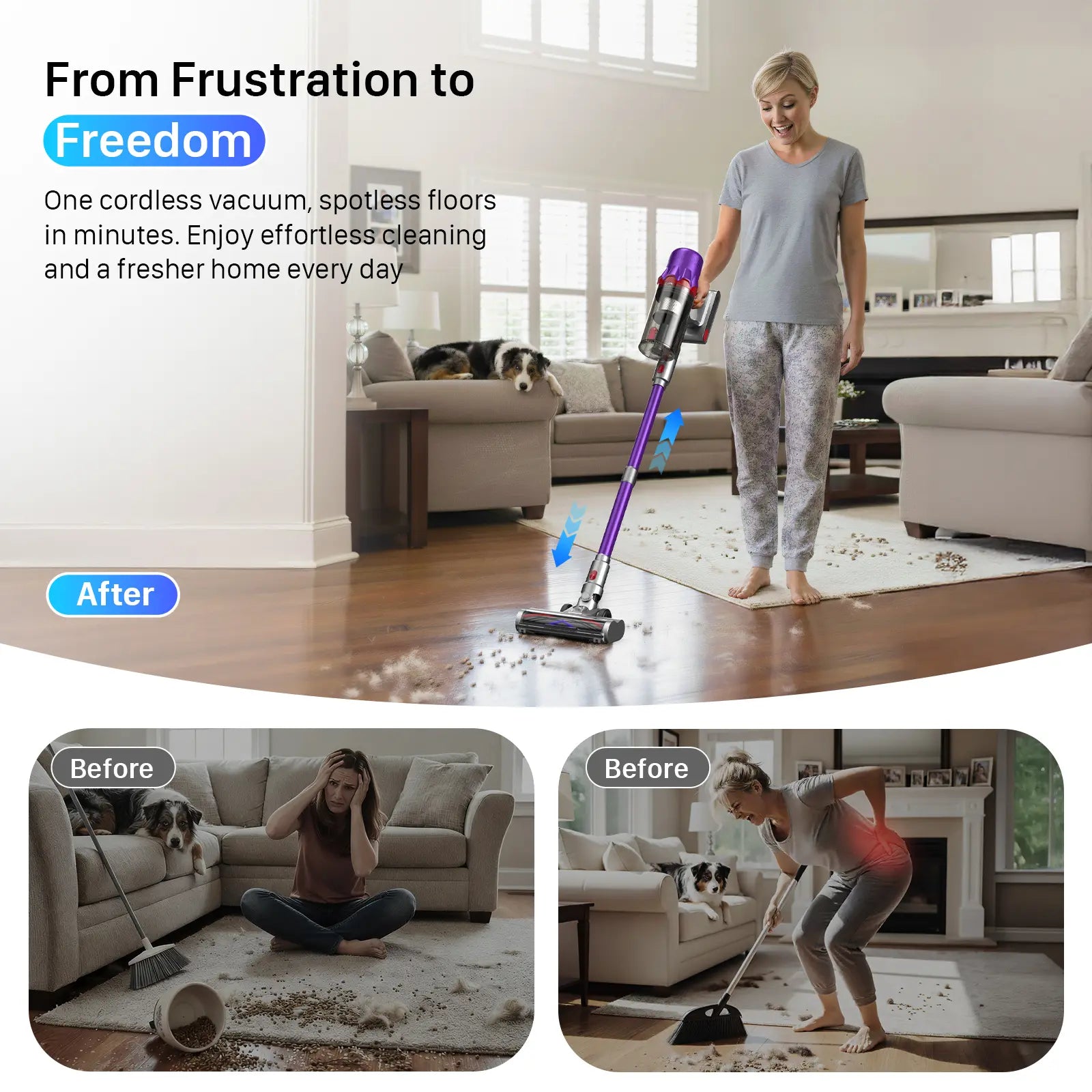 Cordless Vacuum Cleaner — 45-Min Runtime & 33,000 Pa Suction