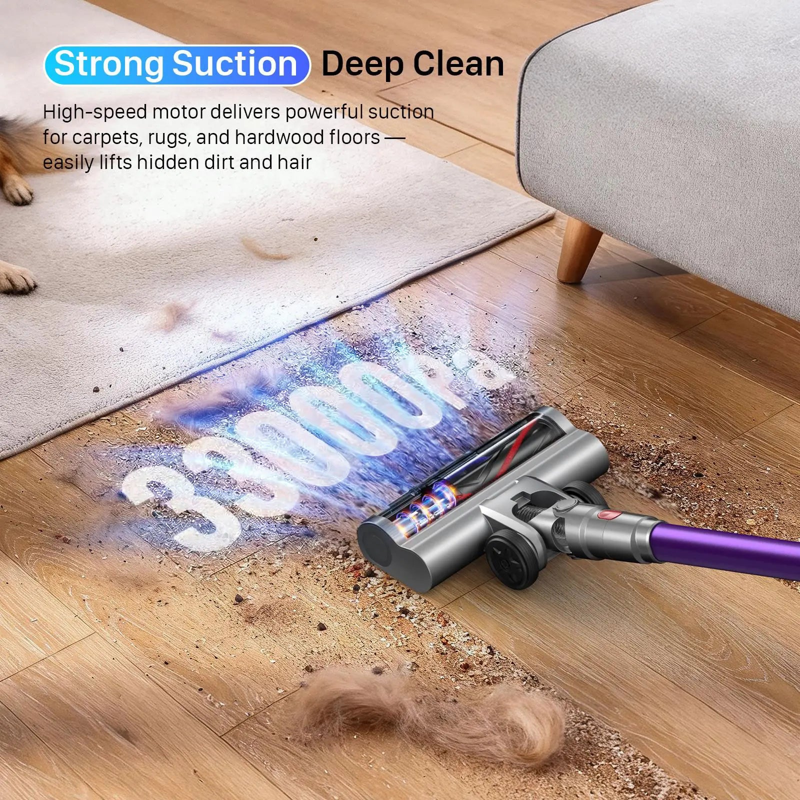 Cordless Vacuum Cleaner — 45-Min Runtime & 33,000 Pa Suction
