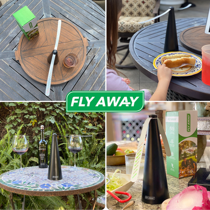 Fly Away Tabletop Fly Fans - Repel Flies and Other Flying Pests Away from Food & Drinks