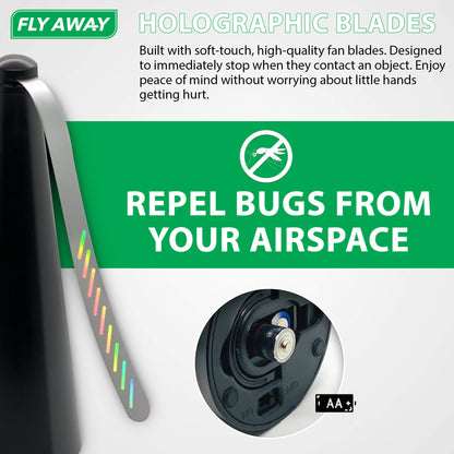 Fly Away Tabletop Fly Fans - Repel Flies and Other Flying Pests Away from Food & Drinks