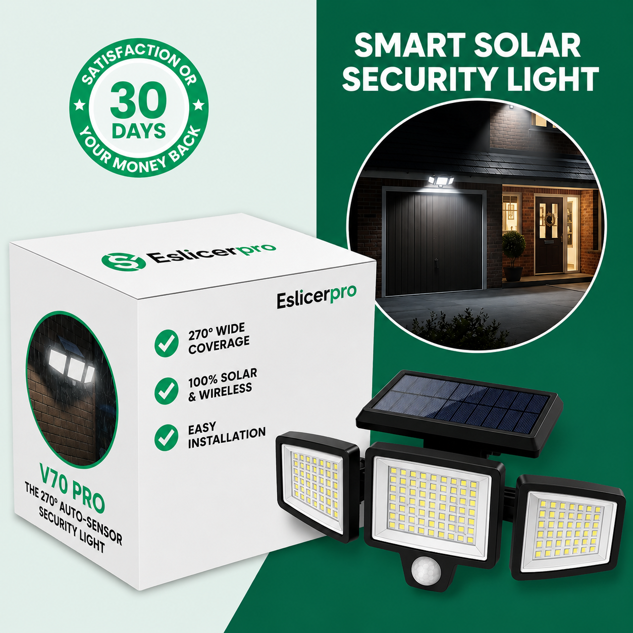 V70 PRO | The 270° Auto-Sensor Security Light