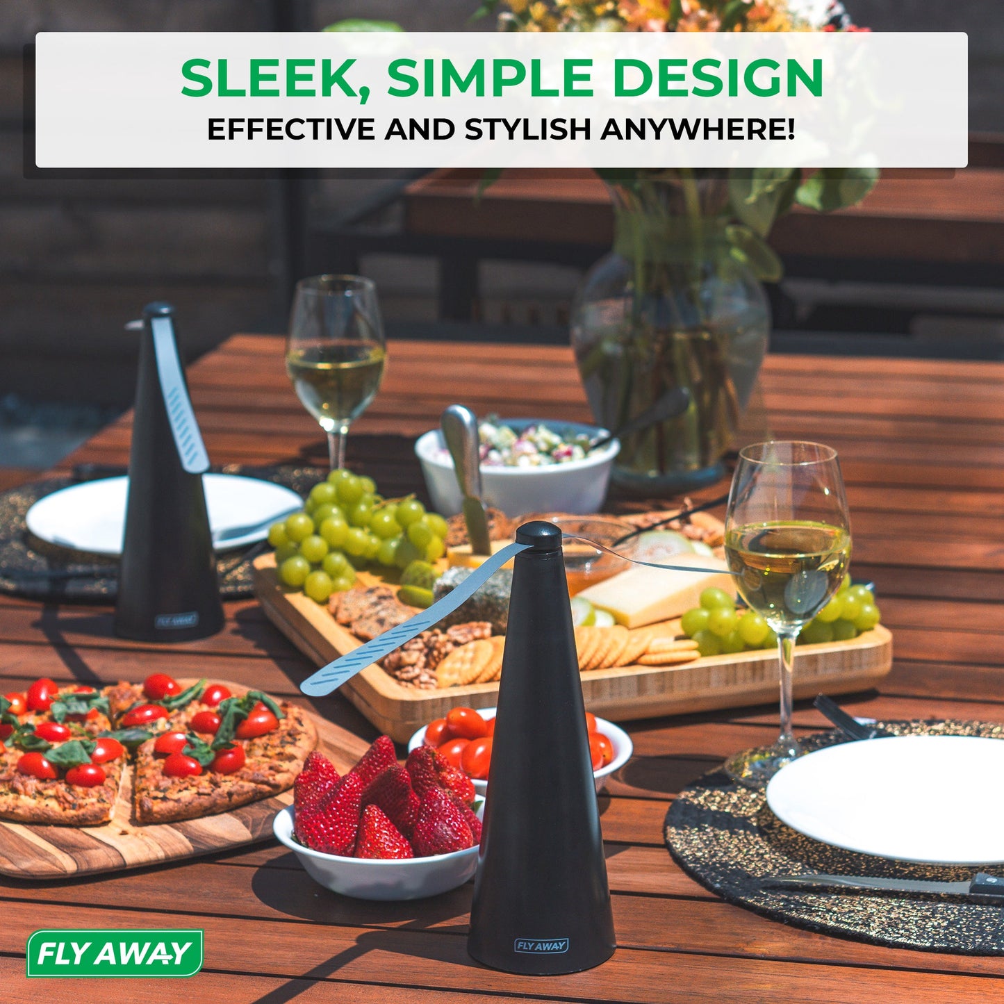 Fly Away Tabletop Fly Fans - Repel Flies and Other Flying Pests Away from Food & Drinks