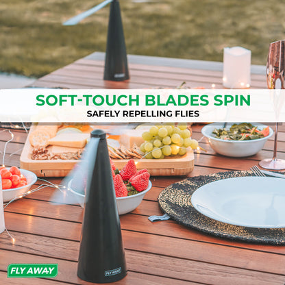 Fly Away Tabletop Fly Fans - Repel Flies and Other Flying Pests Away from Food & Drinks