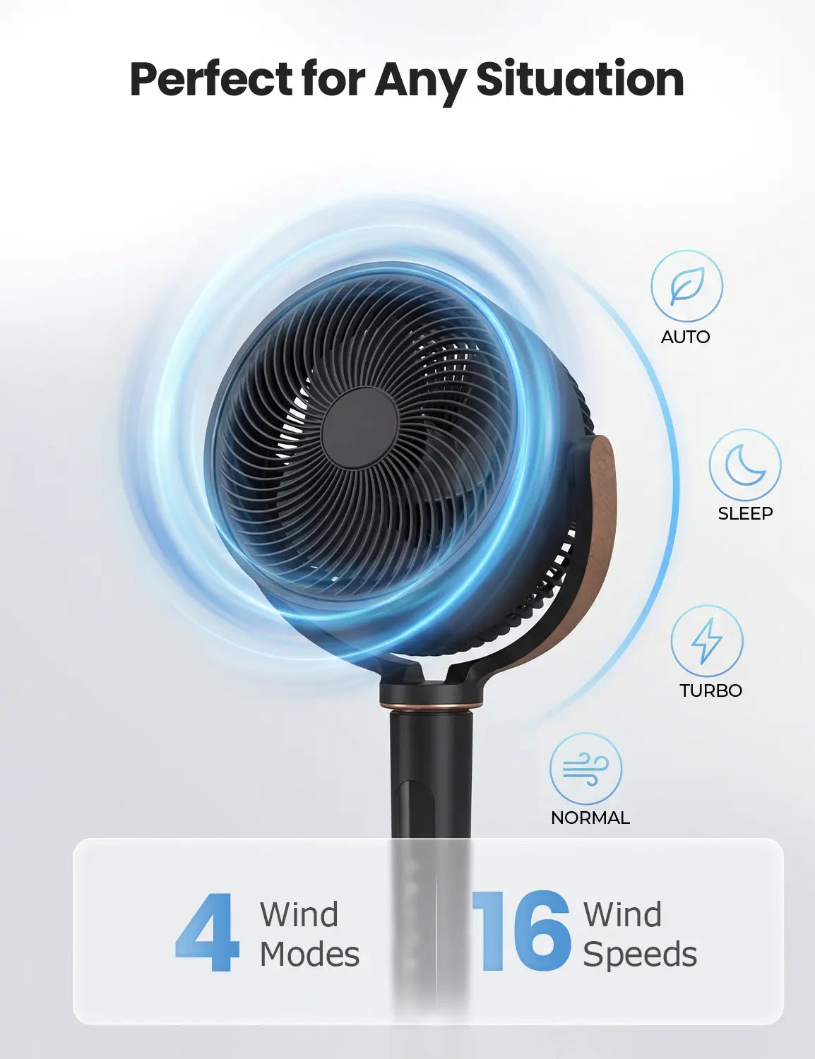 EslicerPro 120° Oscillating Standing Bedroom Fan