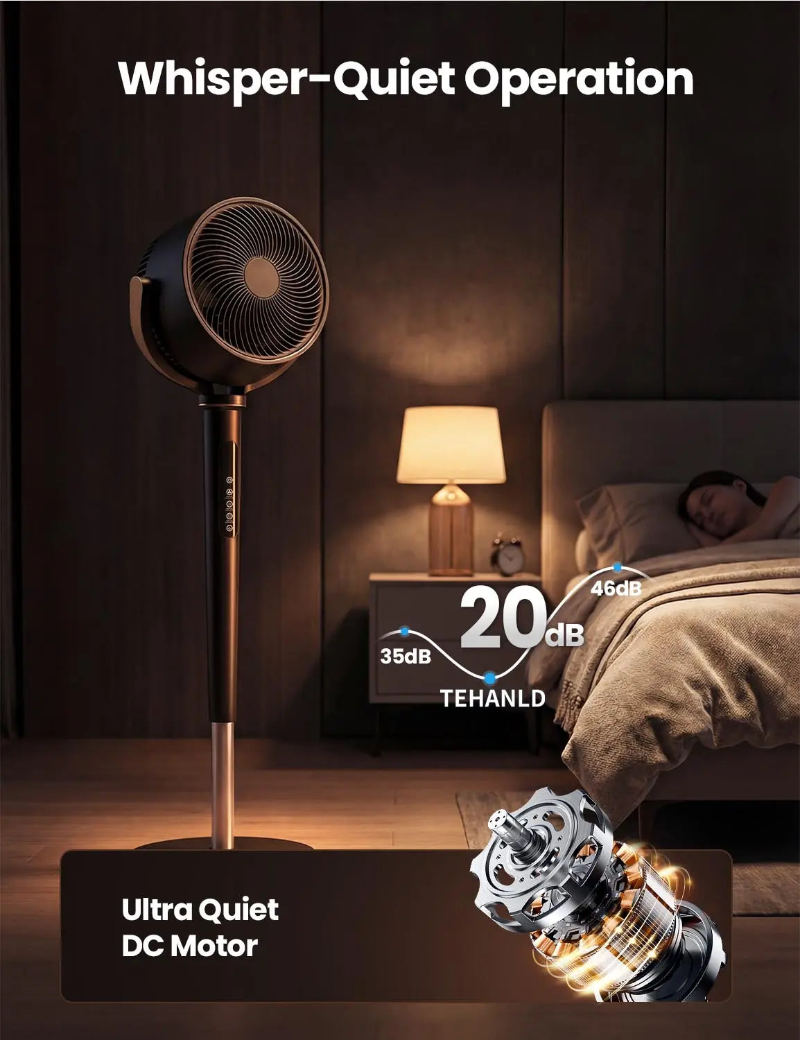 EslicerPro 120° Oscillating Standing Bedroom Fan