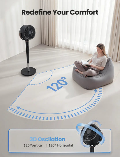EslicerPro 120° Oscillating Standing Bedroom Fan