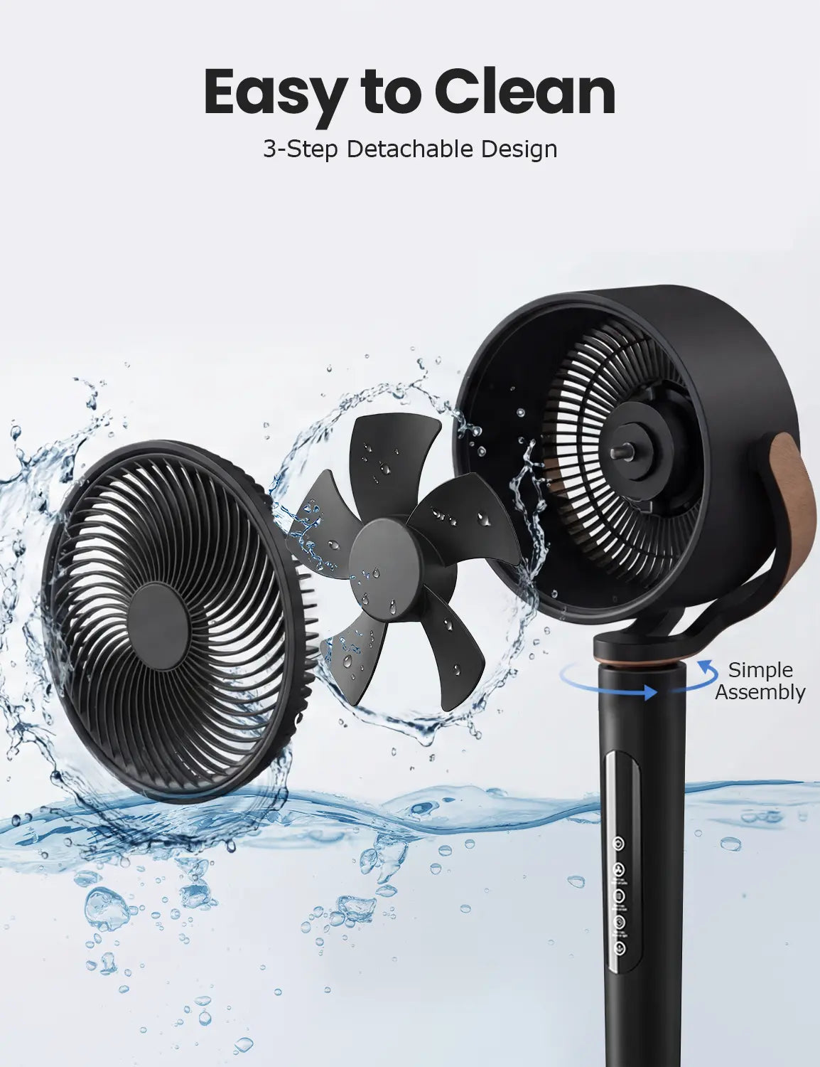 EslicerPro 120° Oscillating Standing Bedroom Fan