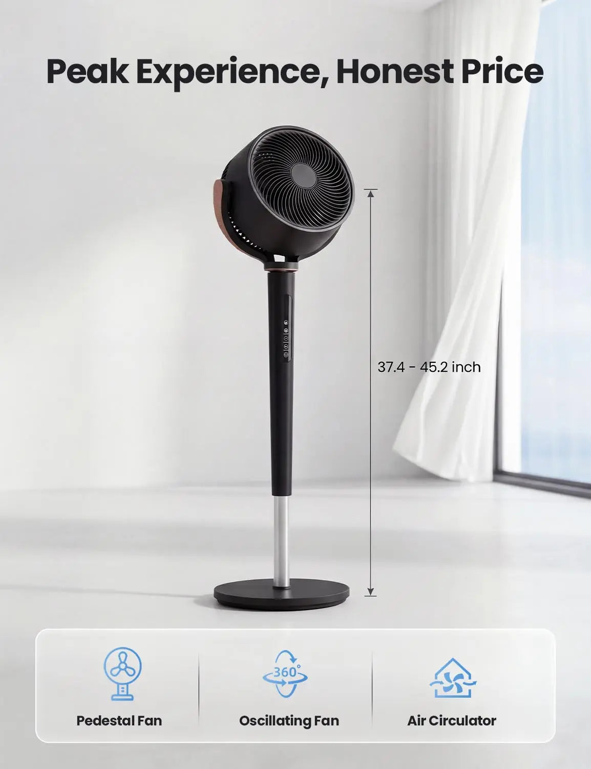 EslicerPro 120° Oscillating Standing Bedroom Fan